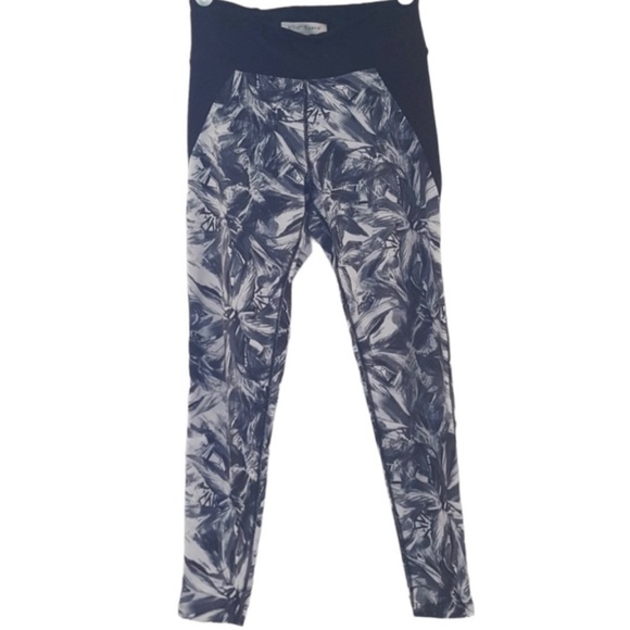 Betsy Johnson Performance 7/8 Ankle Black Gray White Leggings Size Small - Picture 1 of 8